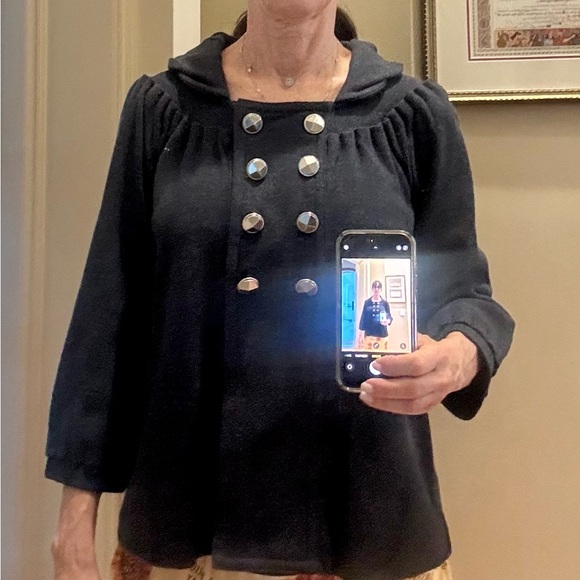 Navy coat with silver buttons - Picture 4 of 5